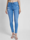 SPYKAR Women Super Skinny Fit Mild Distressed Stretchable Jeans