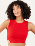 Athena Round Neck Sleeveless Cut-Out Tank Crop Top