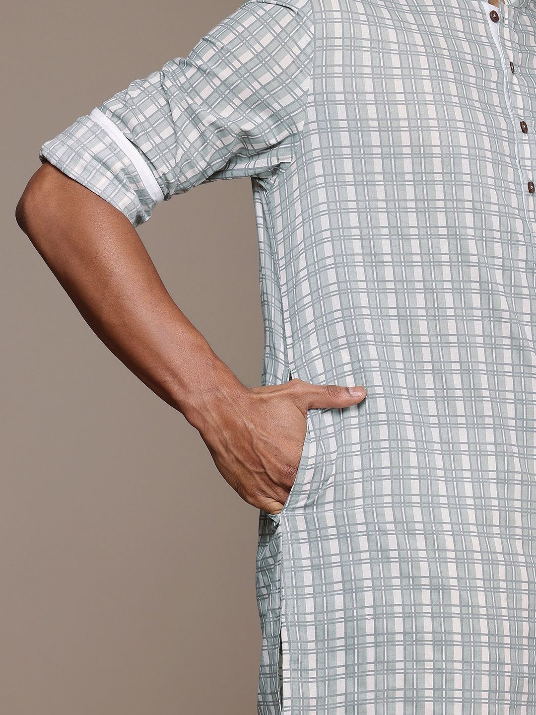 House of Pataudi  Jashn Pure Cotton Checked Kurta