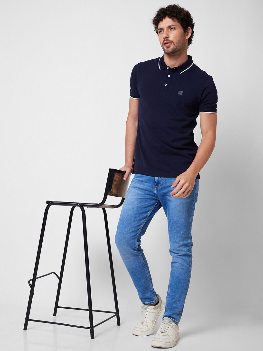 SPYKAR Polo Collar Cotton Slim Fit T-shirt