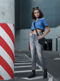 DressBerry Women Blue Skinny Fit Mid-Rise Mildly Distressed Stretchable Jeans