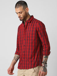 VASTRADO Men Checked Pure Cotton Shirt