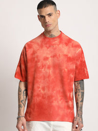 THE BEAR HOUSE Men Tie & Dye Loose Fit Cotton T-Shirt