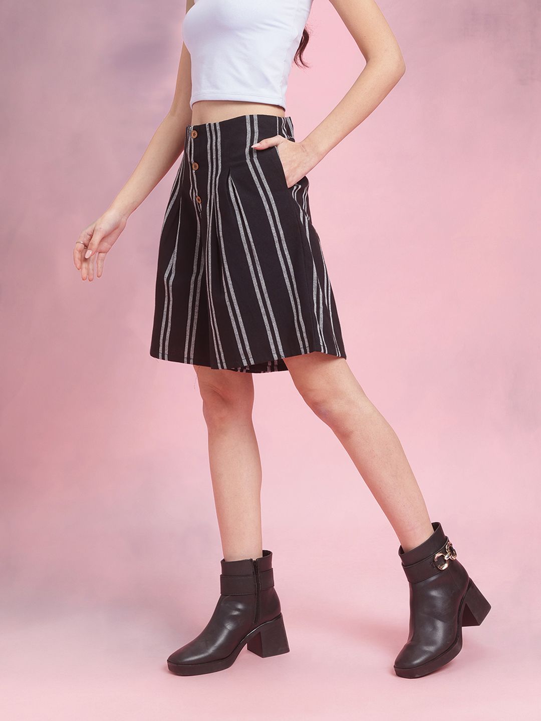 DressBerry Women Striped Woven Shorts