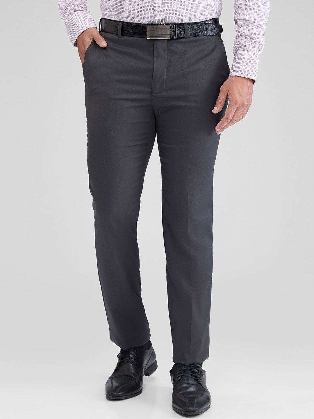 Park Avenue Men Textured Slim Fit Trousers