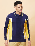 Being Human Men Colourblocked Polo Collar Pockets T-shirt