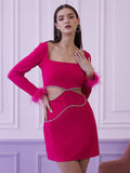 Athena Fuchsia Cut Out Bodycon Dress