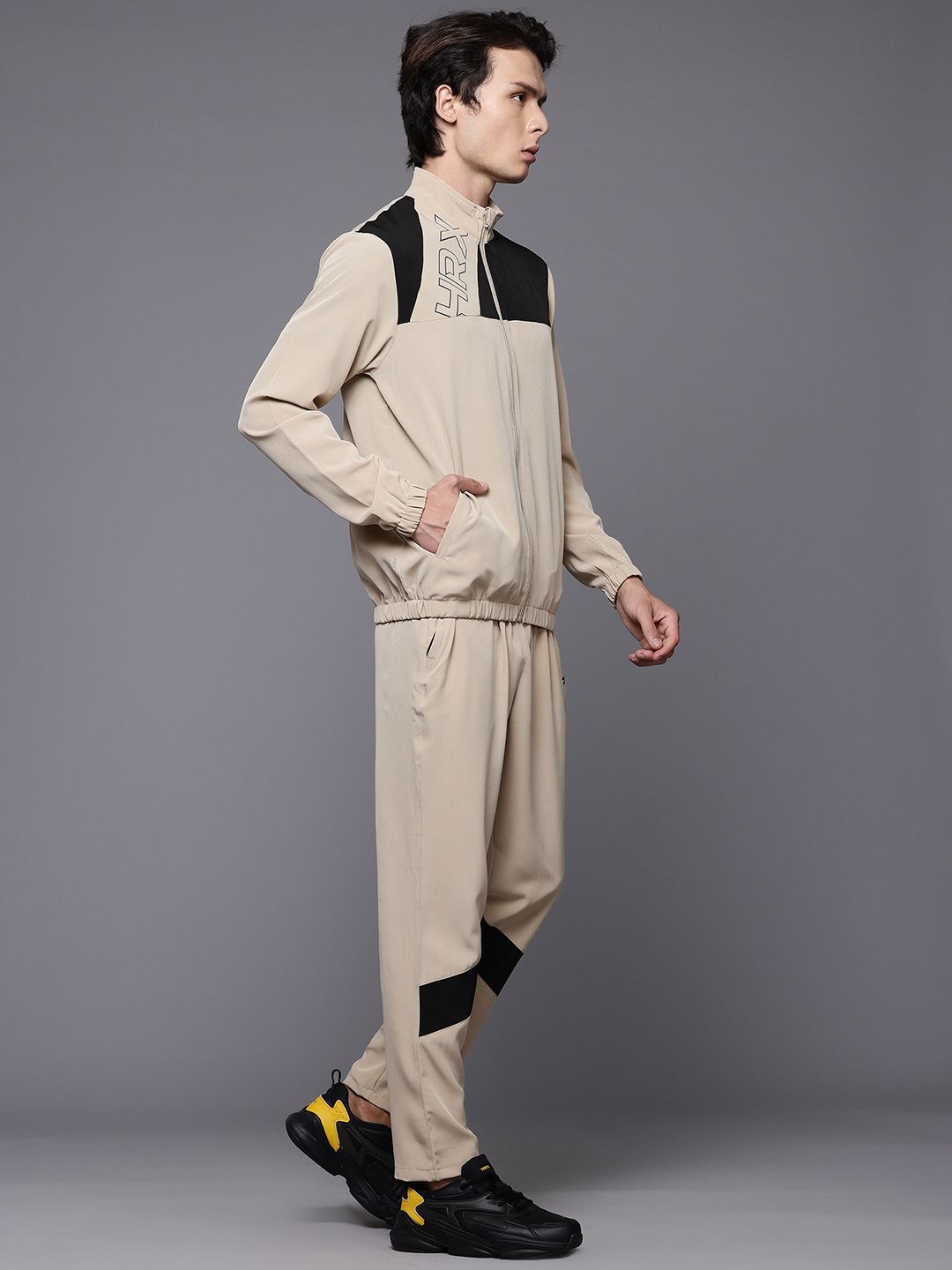 HRX by Hrithik Roshan Men Rapid-Dry Colourblocked Running Tracksuit
