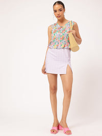 DressBerry Color Pop Petals Tiered Tie-Ups Top