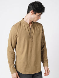 VASTRADO Band Collar Seersucker Cotton Kurta