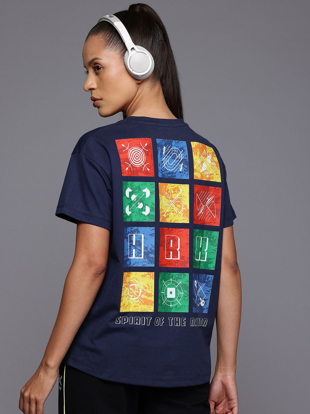 HRX by Hrithik Roshan Women Printed Relaxed Fit T-shirt