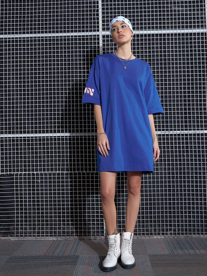 SASSAFRAS Graphic Printed Oversized Pure Cotton T-Shirt Dress