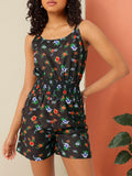 DressBerry Floral Printed Smocked Playsuit