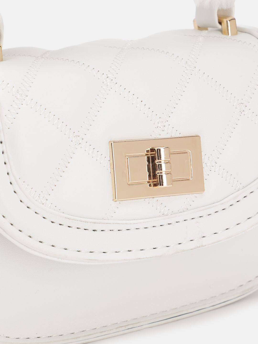 DressBerry Structured Satchel with Quilted Detail