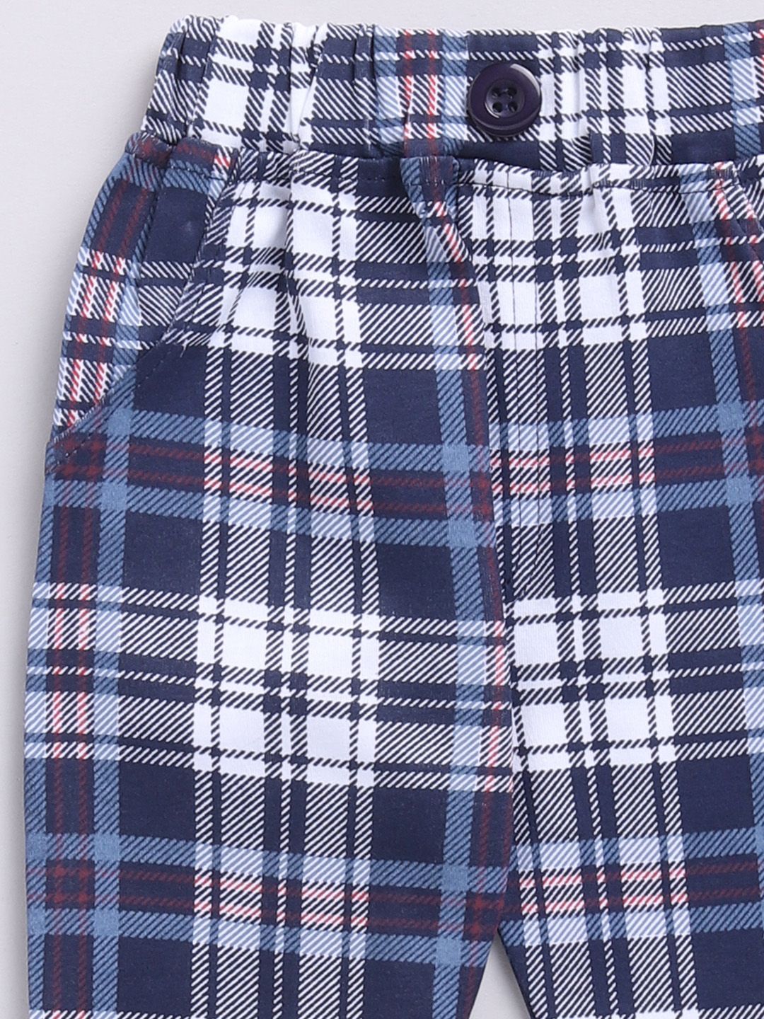 Moms Love Infant Boys Checked Pure Cotton Party Shirt & Trousers with Attached Waistcoat