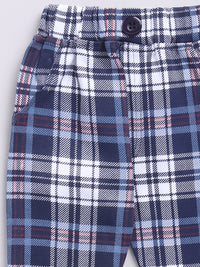 Moms Love Infant Boys Checked Pure Cotton Party Shirt & Trousers with Attached Waistcoat