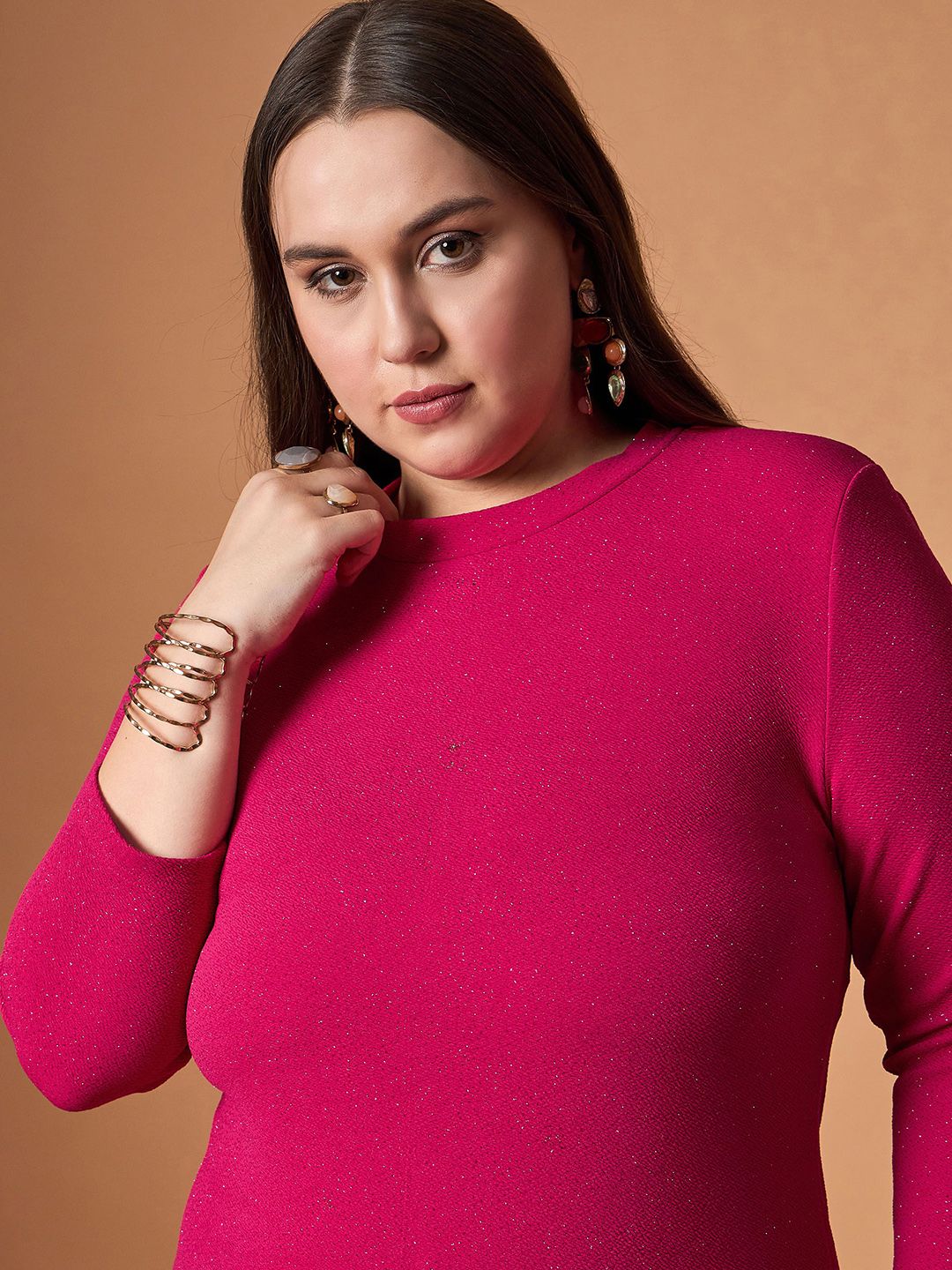 SASSAFRAS Curve Bodycon Midi Dress