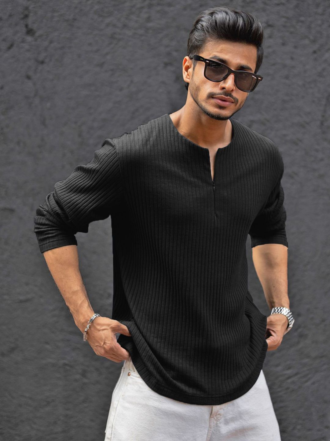 Powerlook Men Round Neck Knitted T-shirt