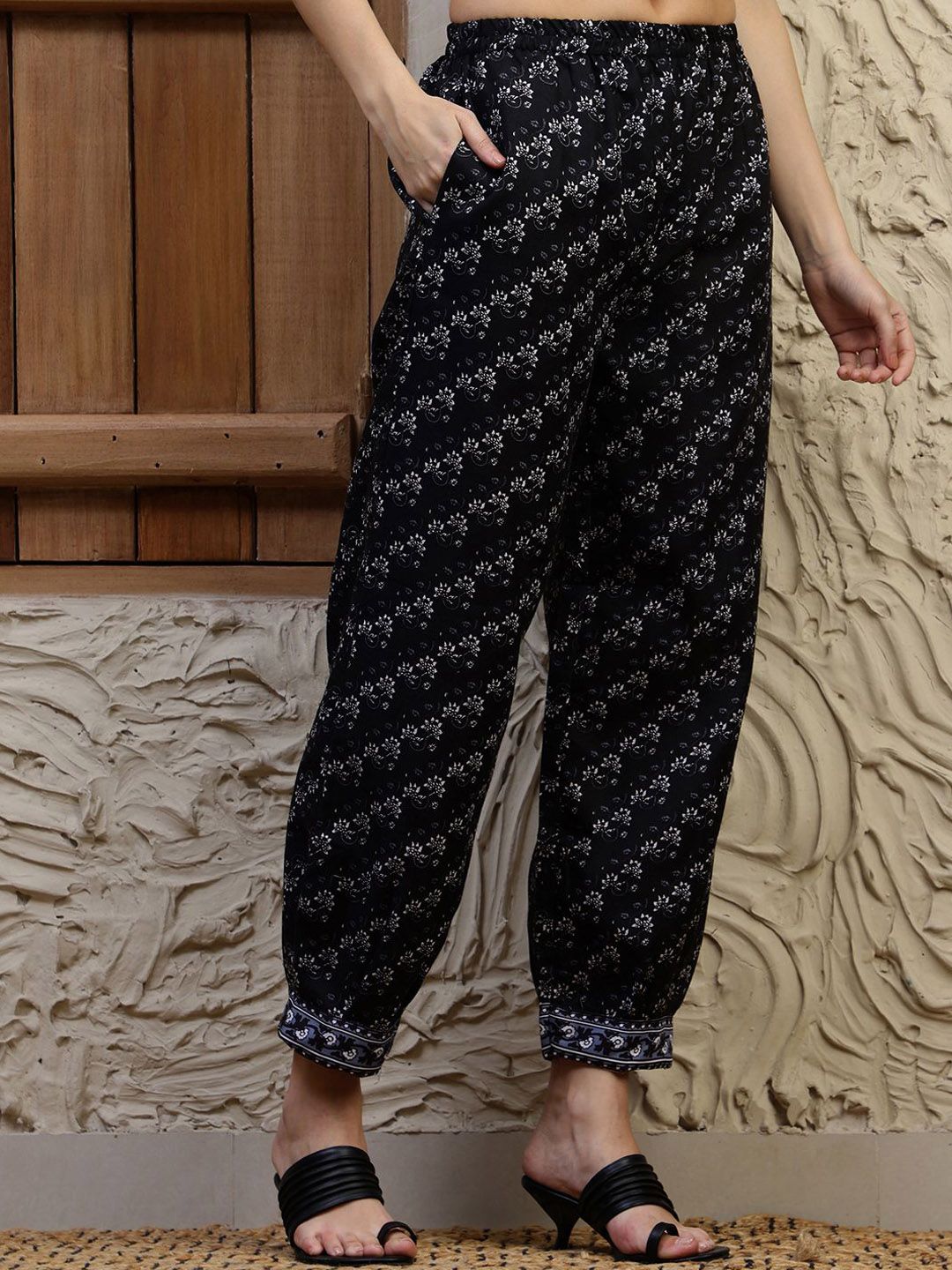 KALINI Floral Printed V-Neck Straight Kurta With Trousers And Dupatta