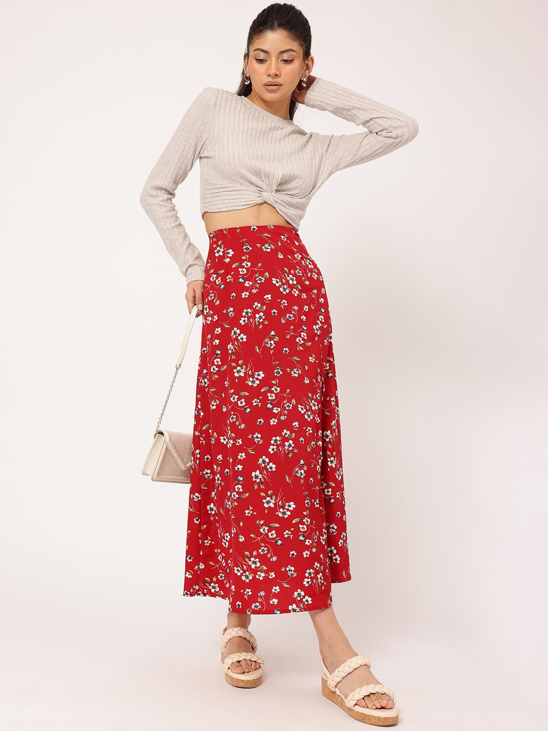 DressBerry Hot-Glow-Glam Twisted Ribbed Crop Top