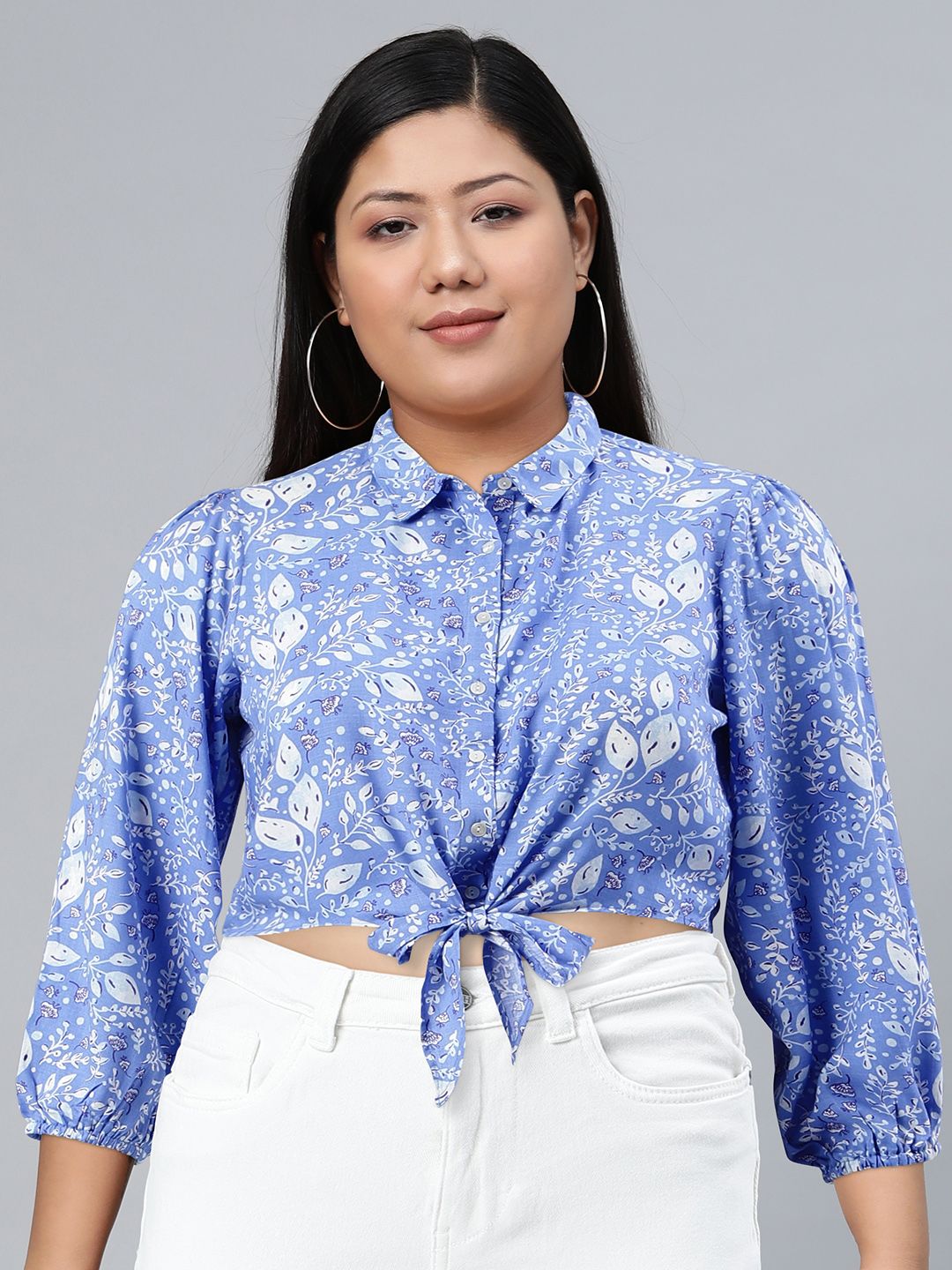 Global Desi Floral Print Tie-Ups Top