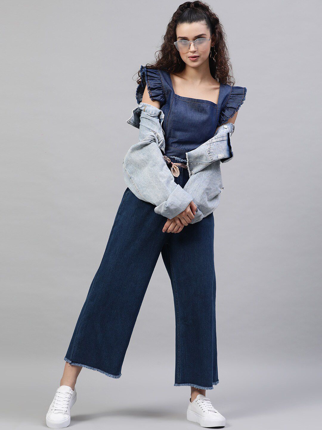 STREET 9 Women Blue Flared Faded Parallel Trousers