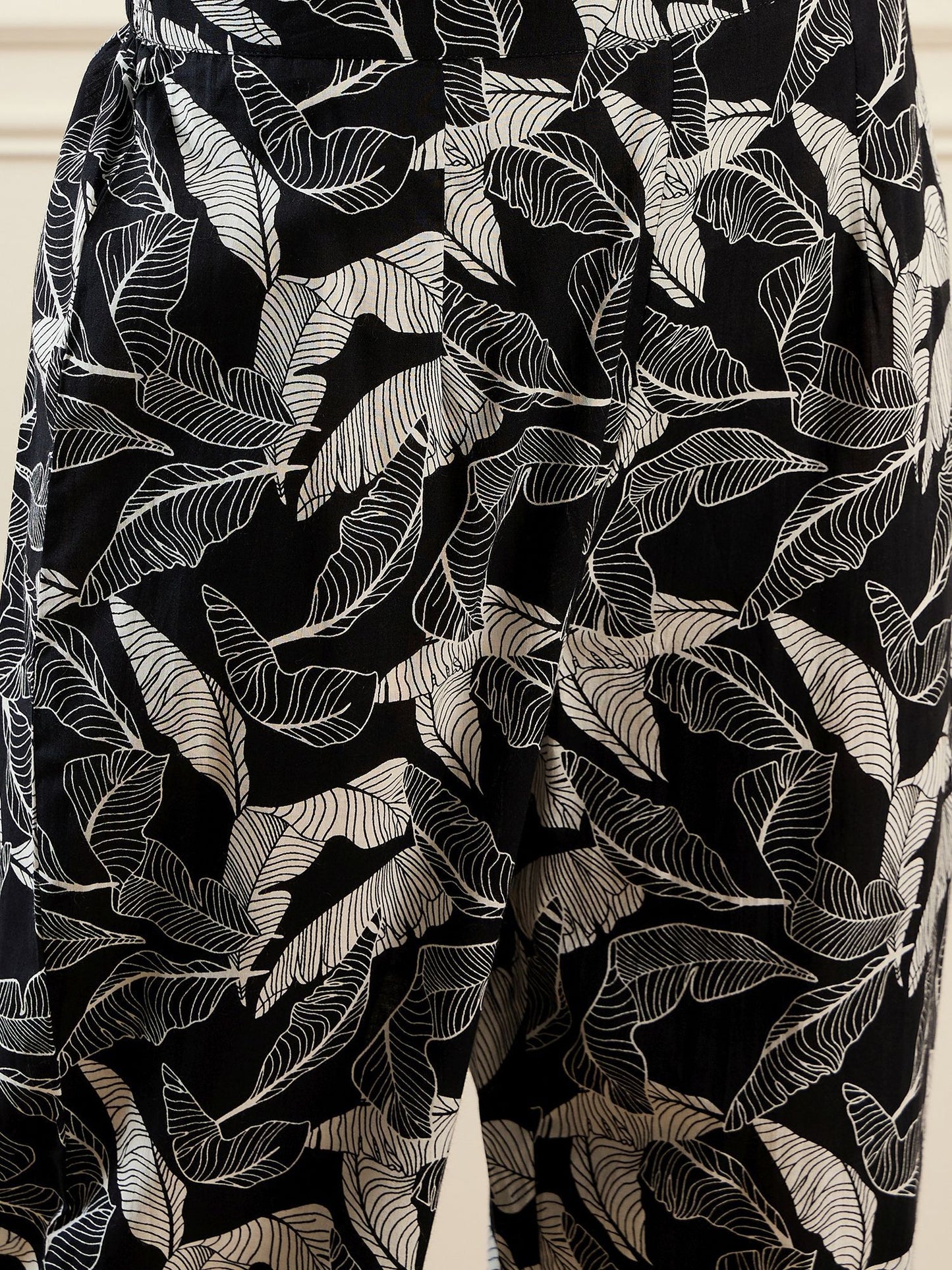 Indo Era Floral Printed Notch Neck Pure Cotton A-Line Kurta With Trouser