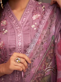 Indo Era Floral Embroidered Regular Thread Work Kurta With Trousers & Dupatta