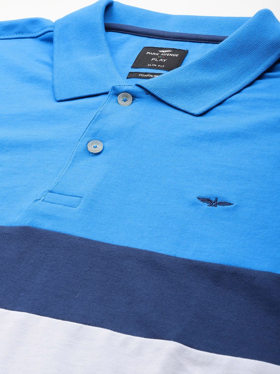 Park Avenue Colourblocked Polo Collar Slim Fit T-shirt