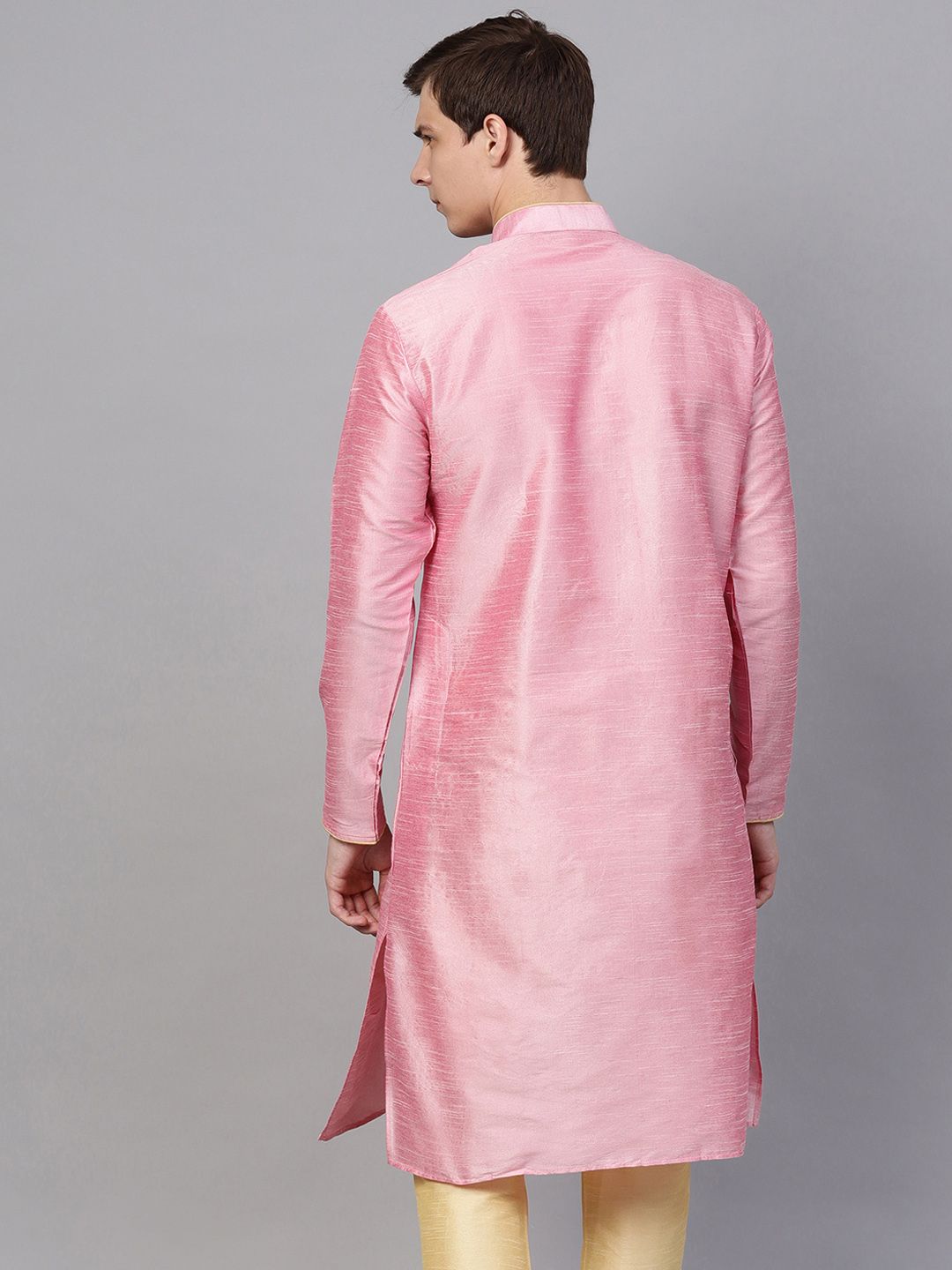 SOJANYA Men Pink Solid Kurta Lurus