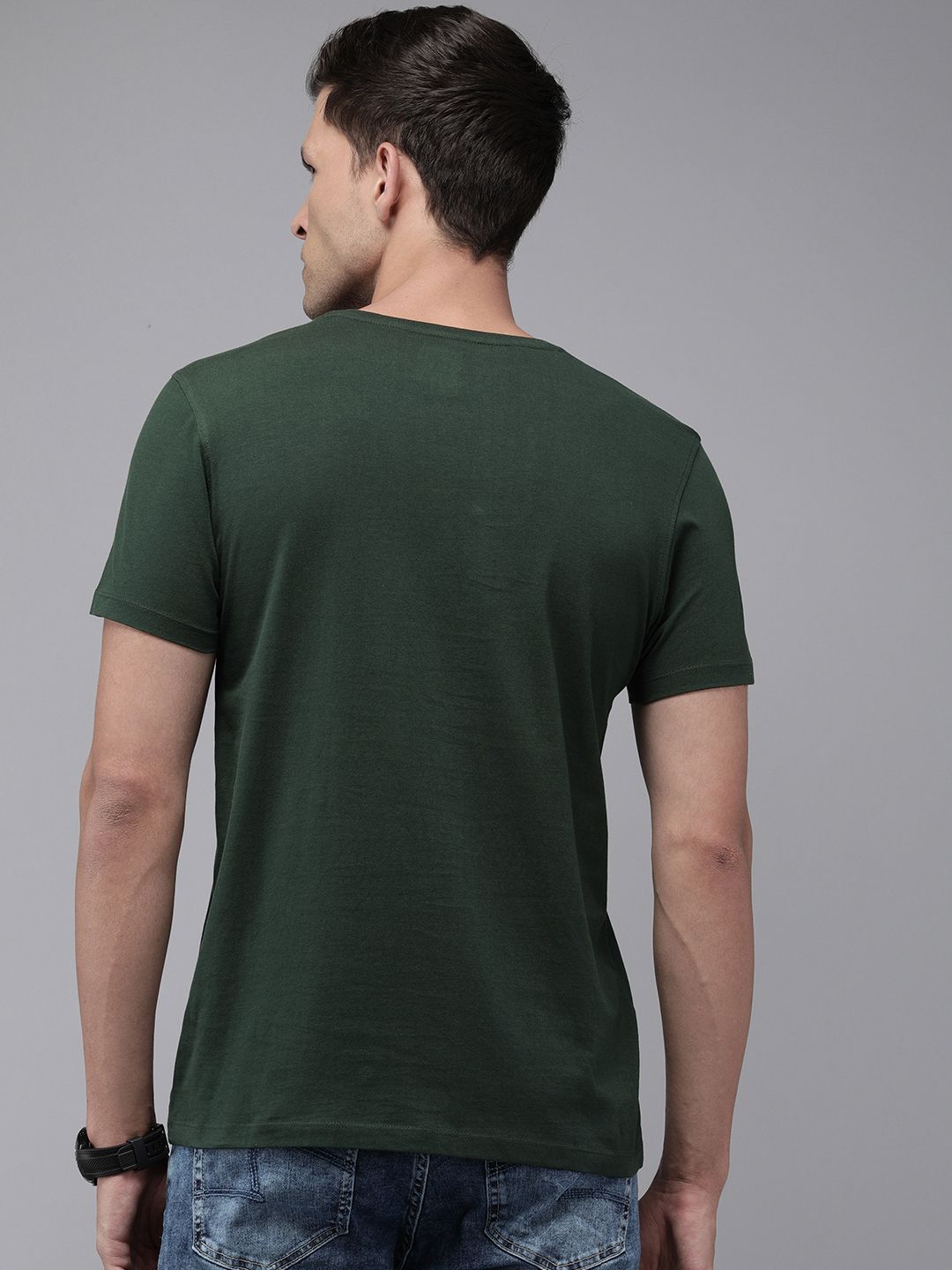 SPYKAR Printed Pure Cotton Slim Fit T-shirt