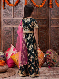 pspeaches Girls Foil Printed Ready to Wear Lehenga Choli With Dupatta