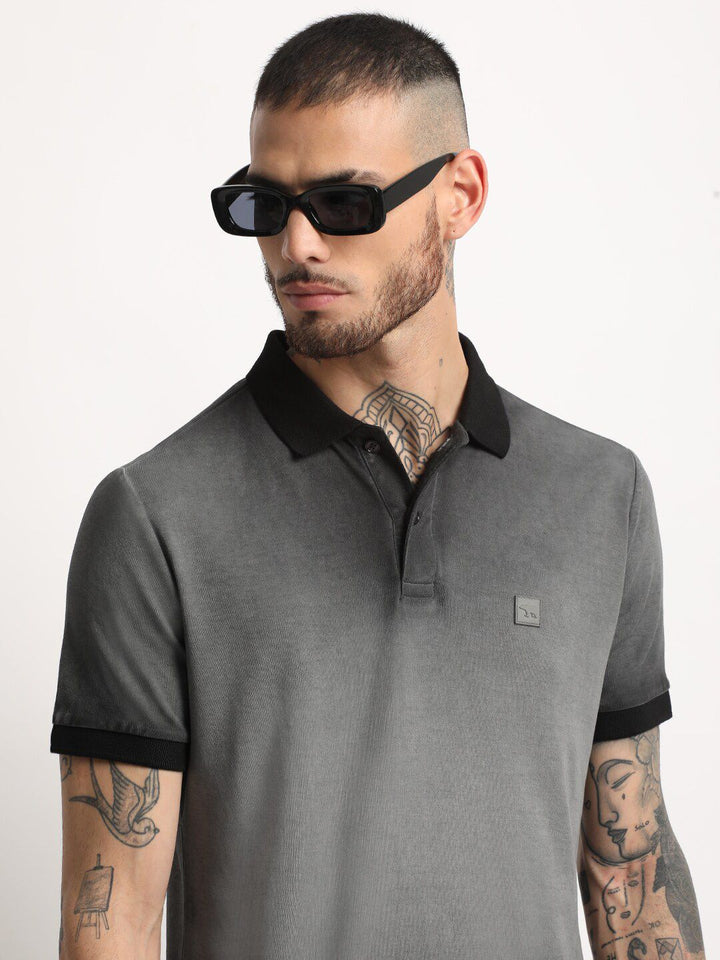 THE BEAR HOUSE Polo Collar Slim Fit Pure Cotton T-shirt