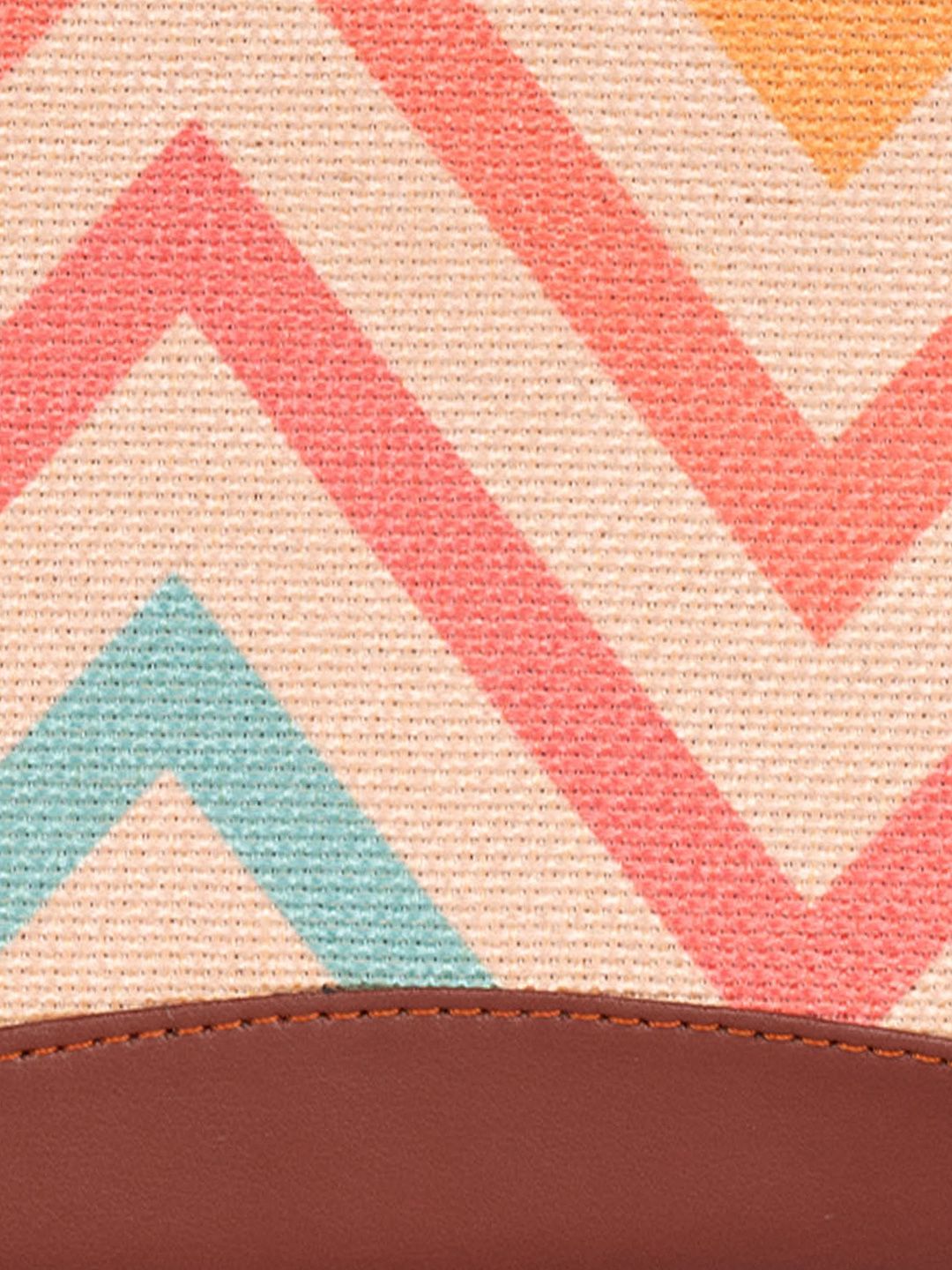 ZOUK Women Multicoloured Printed Vegan Leather Zip Around Wallet