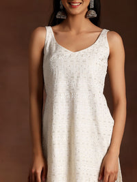 Libas Ethnic Motifs Embroidered Thread Work Pure Cotton Kurta With Sharara & Dupatta