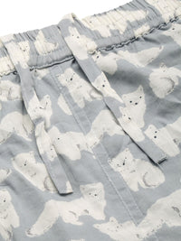 SANSKRUTIHOMES Women Grey & Off White Pure Cotton Printed Shorts Set