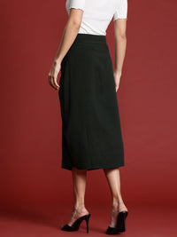 all about you Ruched High Waist Straight Midi Skirt
