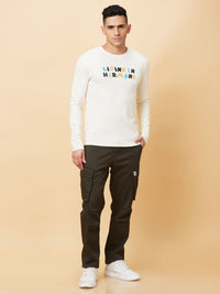 Being Human Men Typography Printed Applique T-shirt