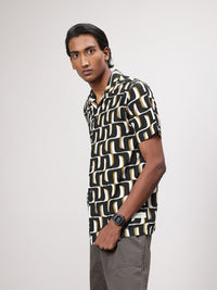 ether Artisan Hand Block Geometric Printed Casual Shirt