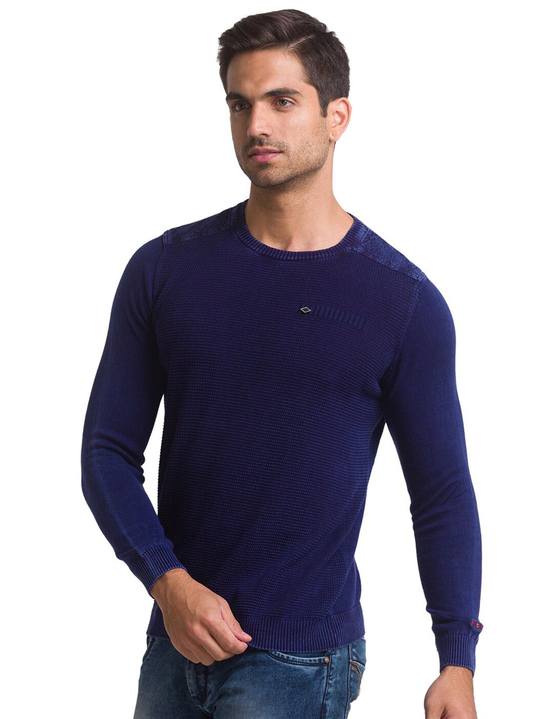 Being Human Men Navy Blue Pullover Sweatshirt