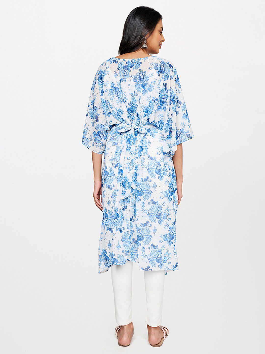 Global Desi Floral Printed Kaftan Kurta