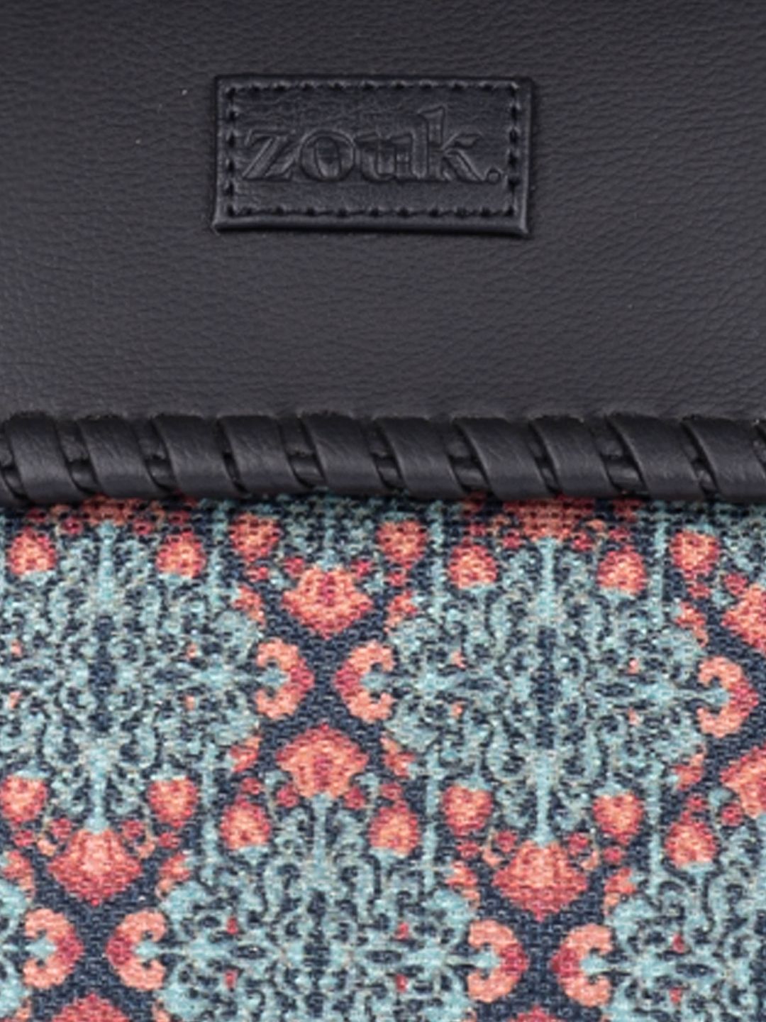 ZOUK Ethnic Motifs Printed Jute Structured Satchel