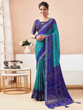 KALINI Bandhani Zari Pure Chiffon Bandhani Saree