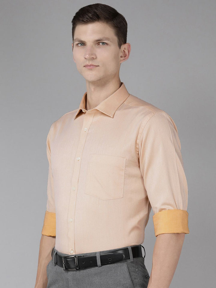 Park Avenue Men Slim Fit Micro Ditsy Geometric Opaque Self Design Pure Cotton Formal Shirt
