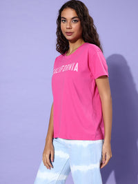 DILLINGER Women Typography Printed Pure Cotton Boxy T-shirt