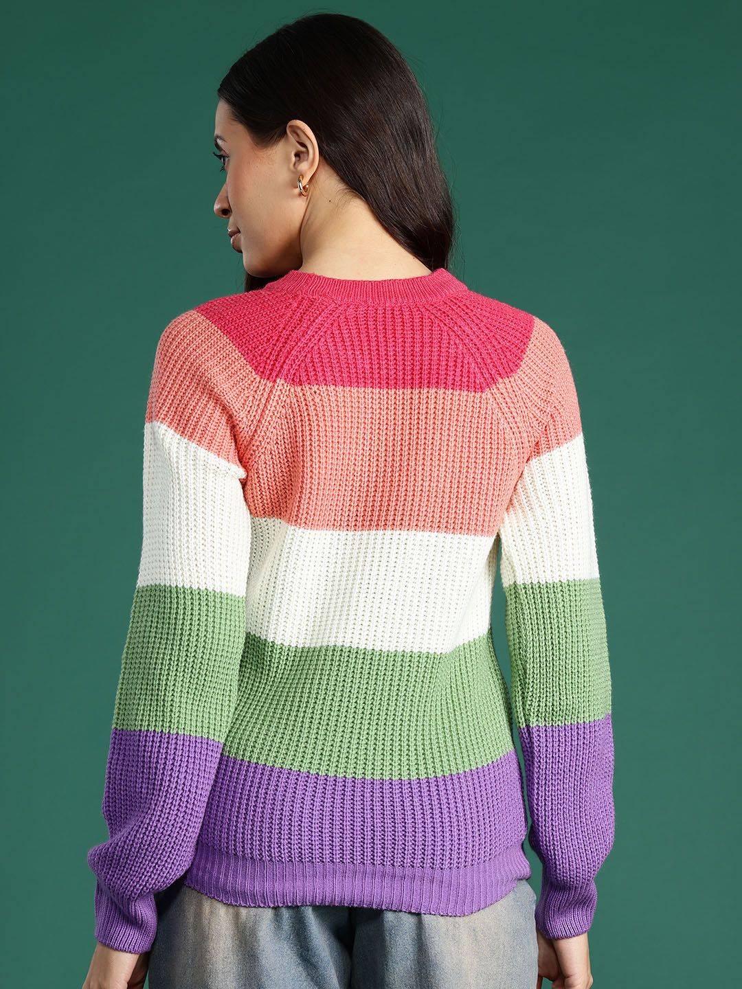 DressBerry Colourblocked Round Neck Pullover