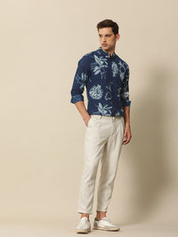Mr Bowerbird Pure Cotton Tailored Fit Hand Block Printed Casual Shirt