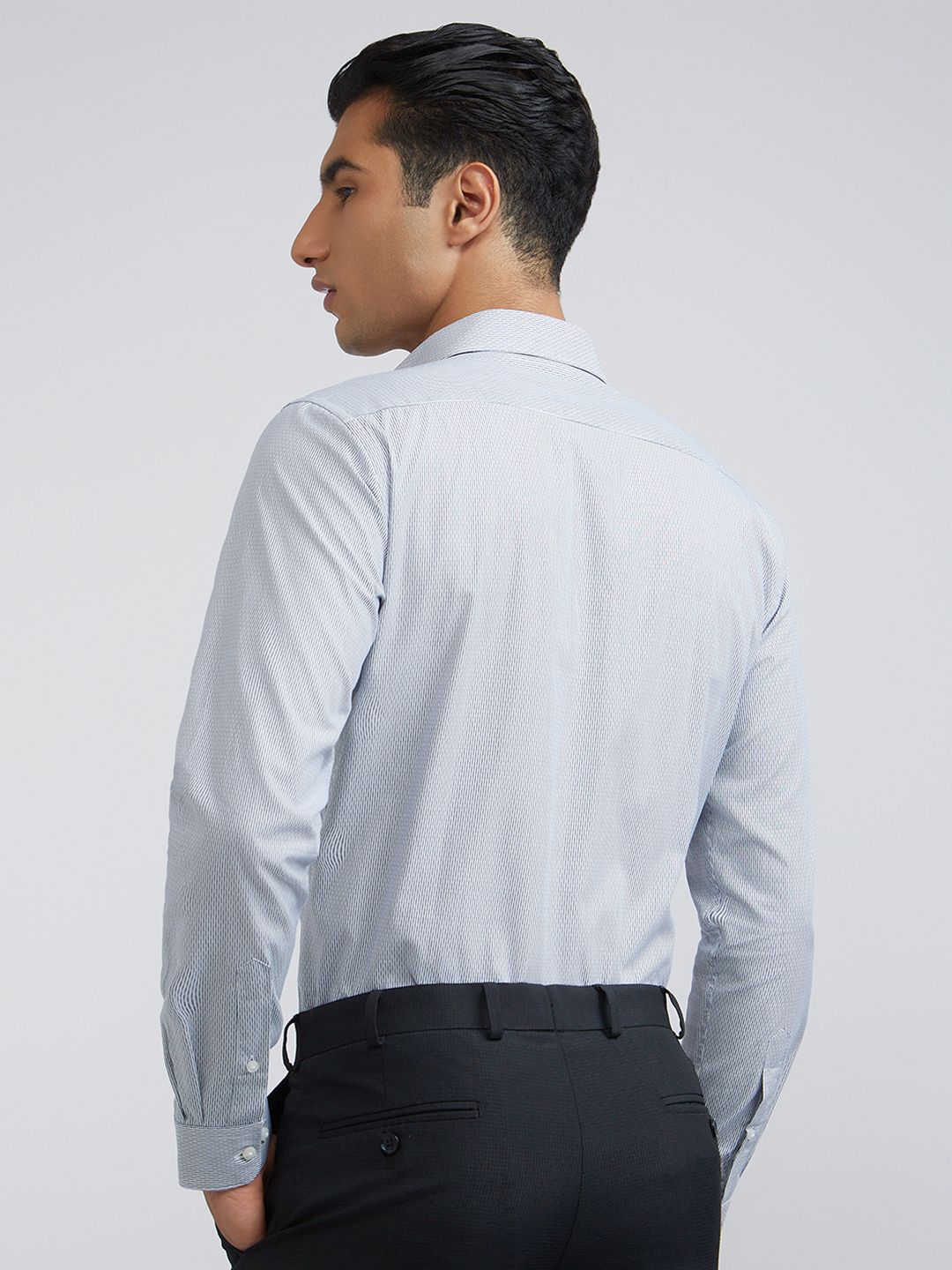 Raymond Pure Cotton Slim Fit Striped Formal Shirt