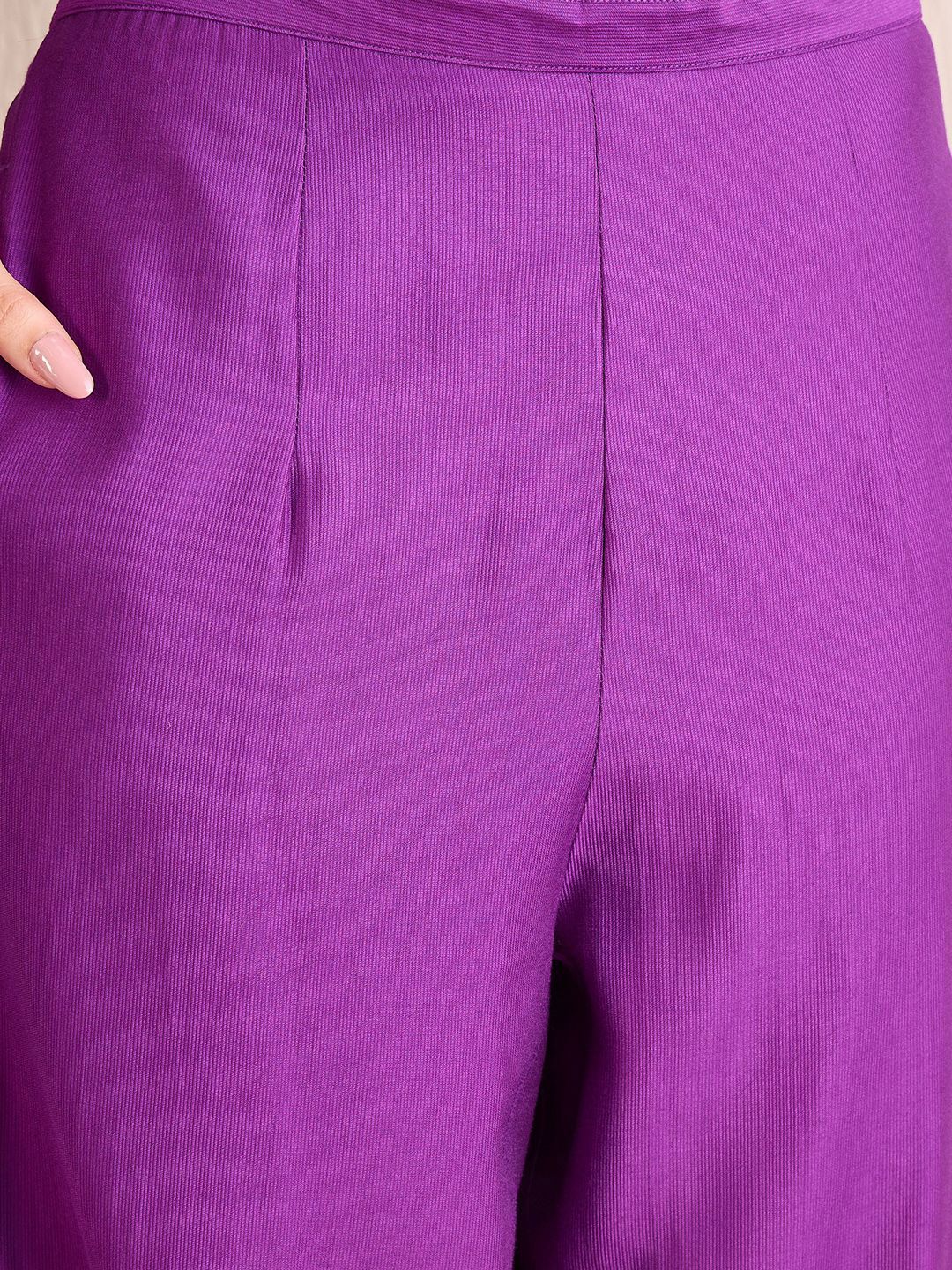 Indo Era Women Ethnic Motifs Yoke Design Regular Liva Kurta with Trousers & With Dupatta