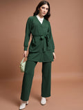 Tokyo Talkies Relaxed Cardigan & Wide Leg Trousers